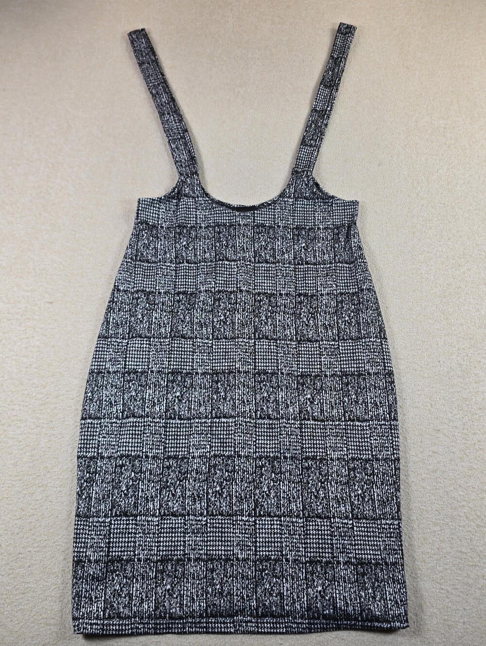 NY Invasion Black White Pattern Dress 1X Sleeveless Bodycon USA